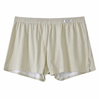 Vīriešu 100% kokvilnas antibakteriālas elpojošas bokseršortus nakts biksēm mājas apģērbam, vidējā josta, gluda austs, vienkrāsainas