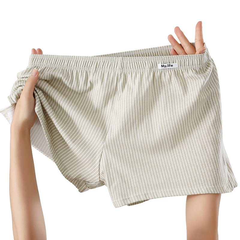 Vīriešu 100% kokvilnas antibakteriālas elpojošas bokseršortus nakts biksēm mājas apģērbam, vidējā josta, gluda austs, vienkrāsainas