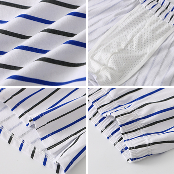 Vīriešu svītrainas kokvilnas bokseršorti, elpojoši, brīva piegriezums, vidukļa vidējais augstums