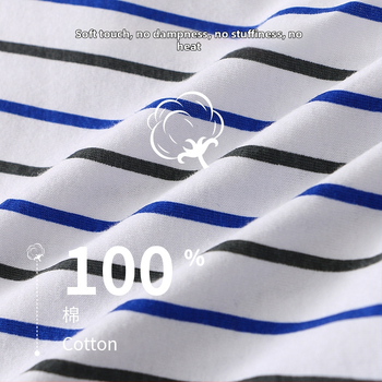 Vīriešu svītrainas kokvilnas bokseršorti, elpojoši, brīva piegriezums, vidukļa vidējais augstums