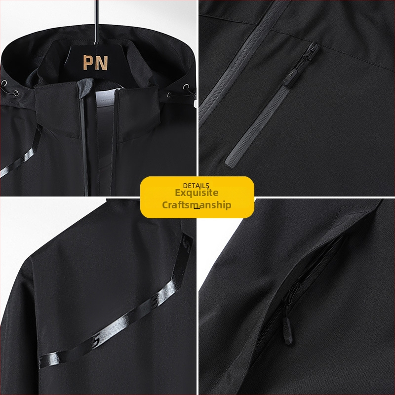Vyrų softshell striukė, vėją laidanti ir atspari vandeniui, su gobtuvu, užtrauktuku, poliesterio išorė ir poliesterio pamušalas