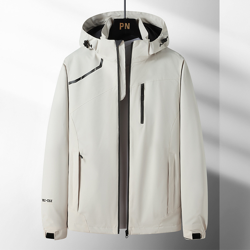 Vyrų softshell striukė, vėją laidanti ir atspari vandeniui, su gobtuvu, užtrauktuku, poliesterio išorė ir poliesterio pamušalas