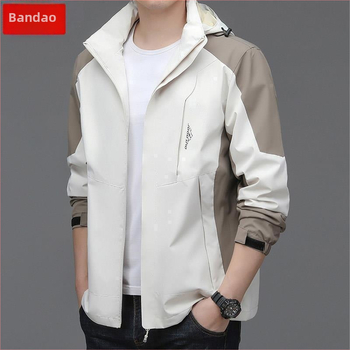 Vyrų vėjui atspari striukė su gobtuvu - plonas kirpimas, stovinčios apykaklės, užtrauktukas, Modal audinys su triušio plaukais, pamušalas 100%, pavasaris 2024