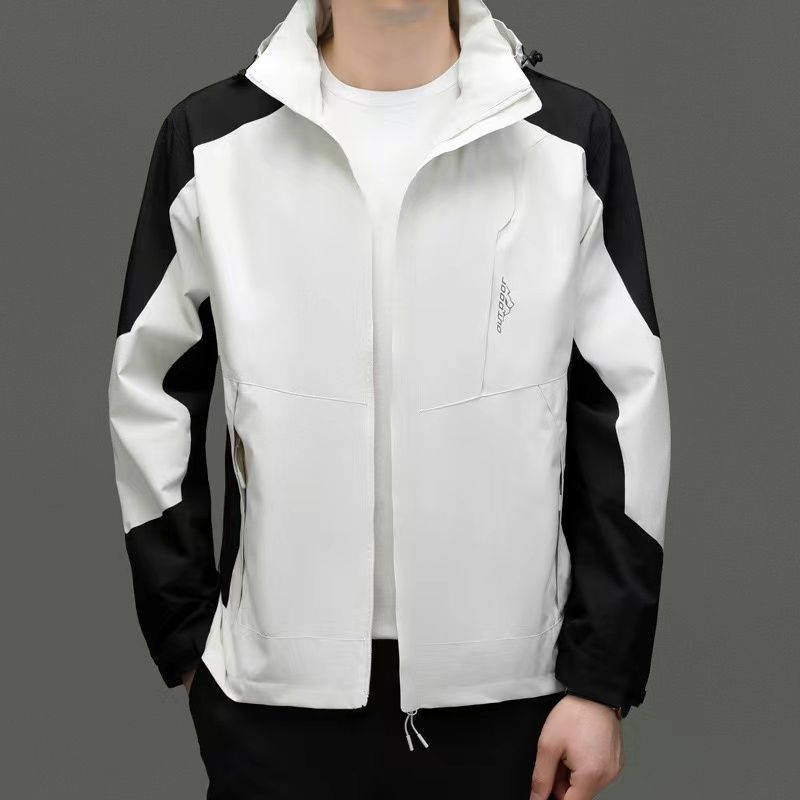 Vyrų vėjui atspari striukė su gobtuvu - plonas kirpimas, stovinčios apykaklės, užtrauktukas, Modal audinys su triušio plaukais, pamušalas 100%, pavasaris 2024