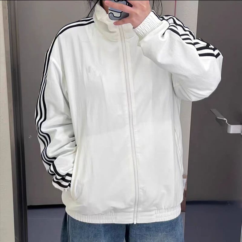 Unisex sportinė striukė vėjuotoms sąlygoms su Firebird išsiuvinėjimu ir trimis juostomis, ilgos rankovės, Lycra-Spandex 11% audinys, bambuko pluošto pamušalas