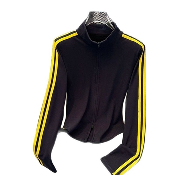 Moteriškas kardiganas su dvipuse užtrauktuku, stovintis kaklas, medvilnės-elastano mišinys, siauras kirpimas, ilgos rankovės