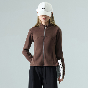 Moterų vėjo atsparus paltas su stovinčia apykakle, nano velūras, stora fleece įdėklas, užtrauktukas