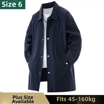 Vyriskas palto su lakplėnės apykakle, užtrauktukas uždarymas, laisvas kirpimas, ilgesnis ilgis, poliesterio-Lycra audinys