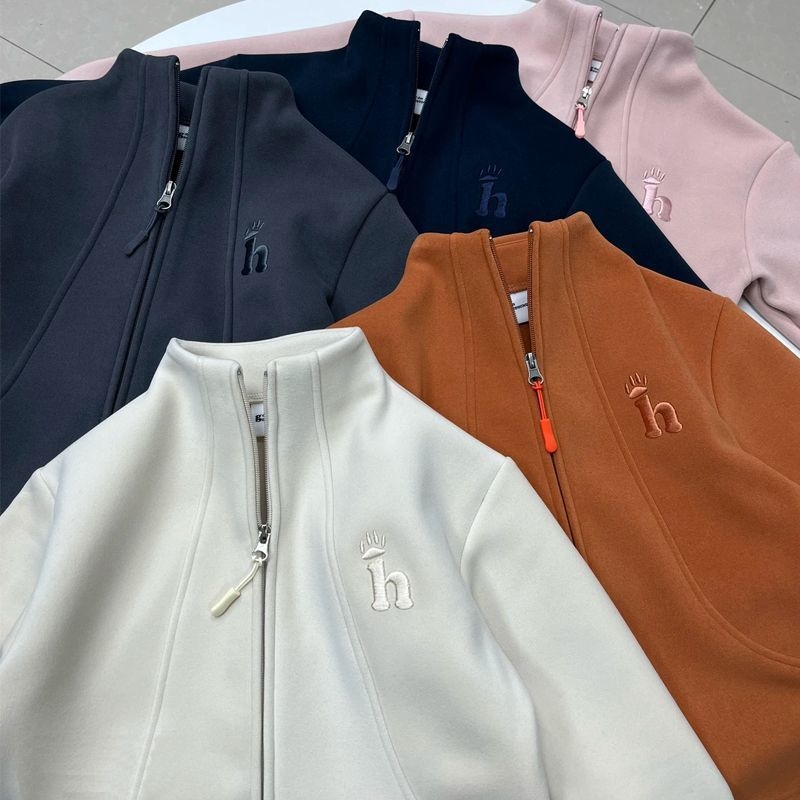 Dječja fleksi jakna sa zipom, unisex, kratka dužina, visoki ovratnik, Derong tkanina, uzorak s slovima