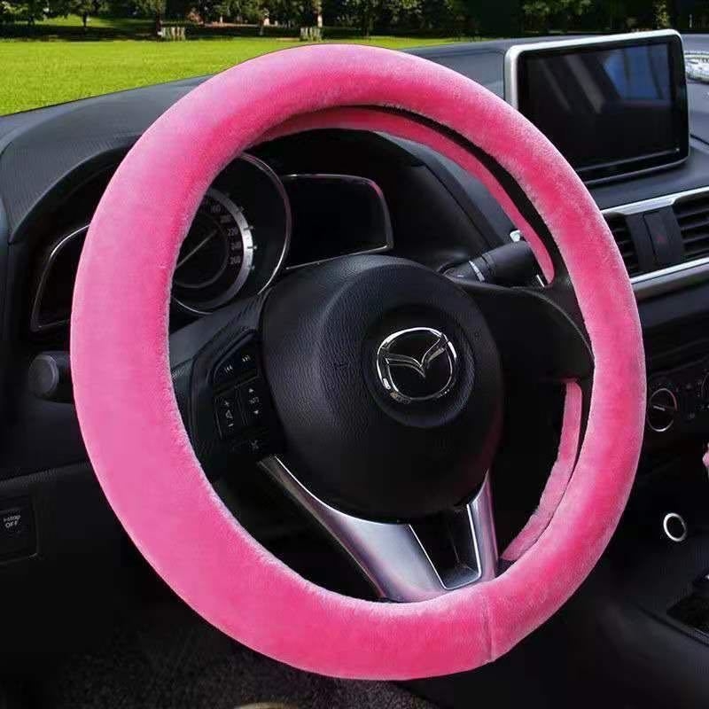 Κάλυμμα τιμονιού αυτοκινήτου από βελούδινο ύφασμα – χειμερινό, universal, αρχικό στυλ, Good luck