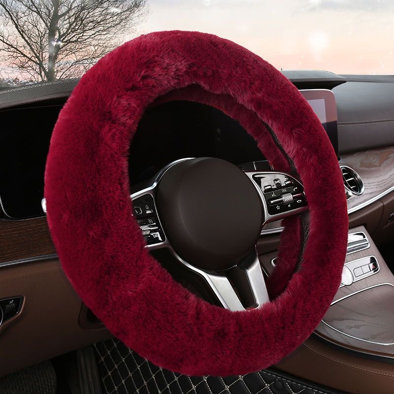 Κάλυμμα τιμονιού αυτοκινήτου από βελούδινο ύφασμα – χειμερινό, universal, αρχικό στυλ, Good luck