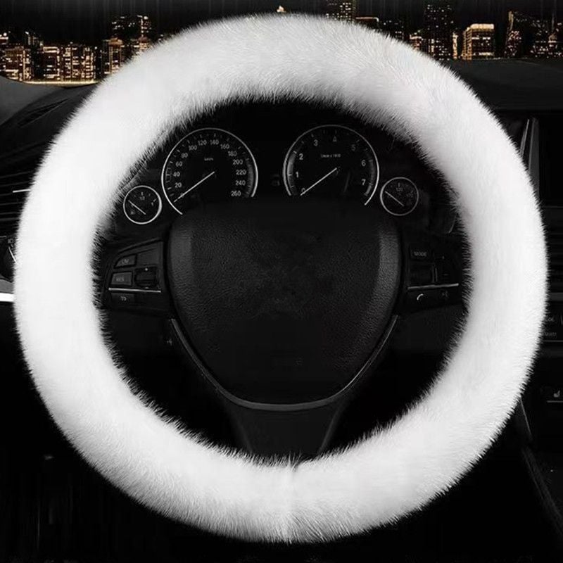 Κάλυμμα τιμονιού αυτοκινήτου από βελούδινο ύφασμα – χειμερινό, universal, αρχικό στυλ, Good luck