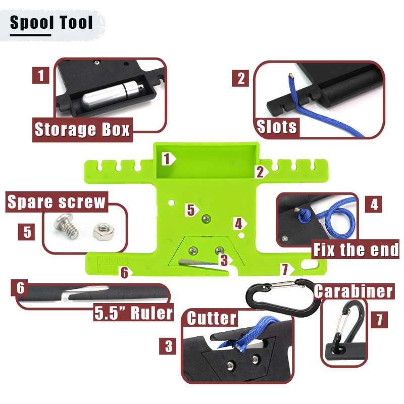 Întinzător multifuncțional cu design în formă de I pentru camping și depozitare fir de pescuit