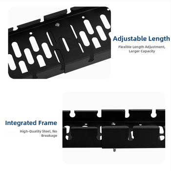 Zem galda teleskopisks kabelu vadības plaukts - bez urbšanas, auksti valcēts tērauds, pulverkrāsojums, Zuo Gang zīmols