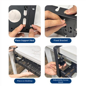 Zem galda teleskopisks kabelu vadības plaukts - bez urbšanas, auksti valcēts tērauds, pulverkrāsojums, Zuo Gang zīmols
