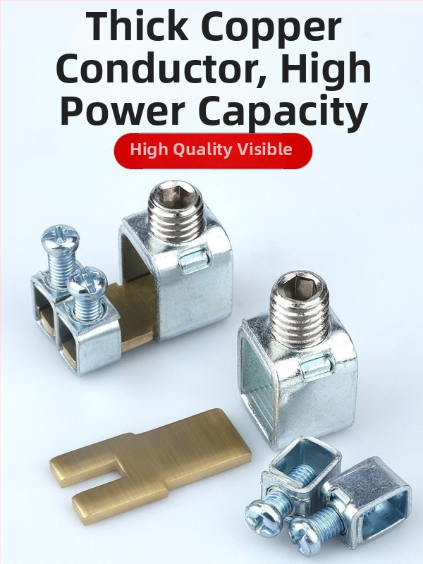 Aukštos įtampos terminalo blokas su vario korpusu, paskirstymo dėžė su dviem įėjimais ir keliomis išvestimis