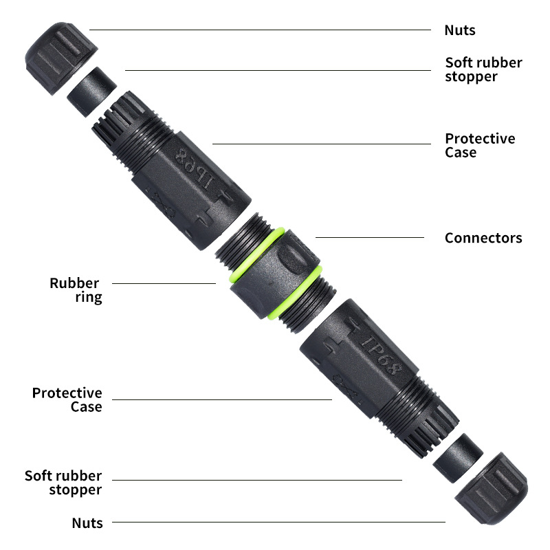 Kwell αδιάβροχος συνδετήρας RJ45 για μπλοκ τερματικού, 8P, PA66 μονωτικό υλικό, εξωτερική χρήση