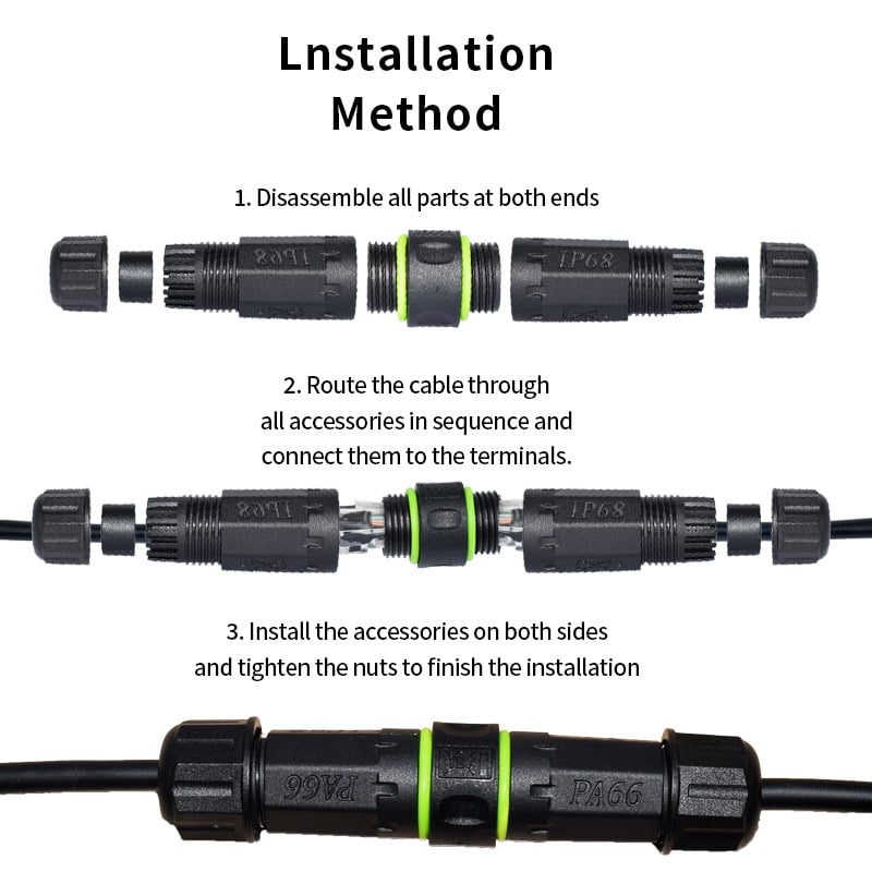 Kwell αδιάβροχος συνδετήρας RJ45 για μπλοκ τερματικού, 8P, PA66 μονωτικό υλικό, εξωτερική χρήση