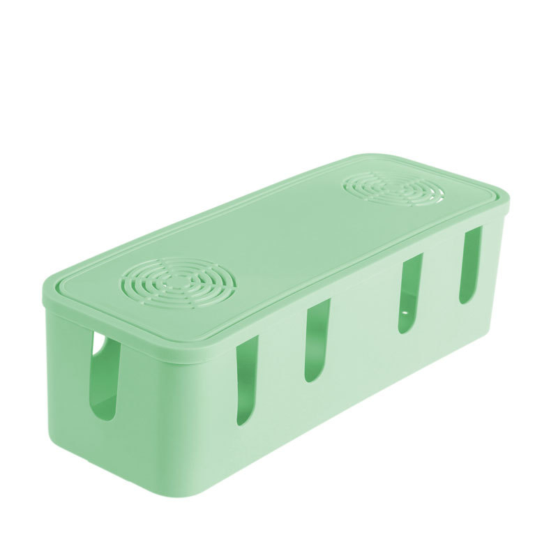Cutie de stocare a cablurilor cu capac și compartimente | Material PP | Gestionare cabluri la birou
