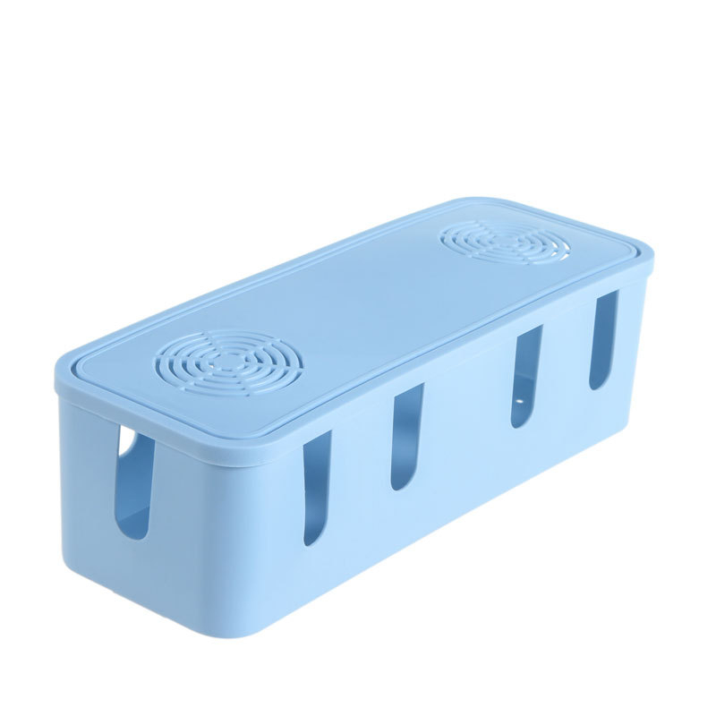 Cutie de stocare a cablurilor cu capac și compartimente | Material PP | Gestionare cabluri la birou