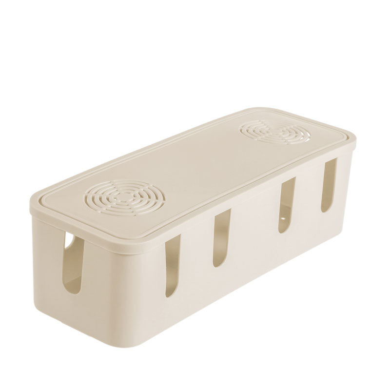 Cutie de stocare a cablurilor cu capac și compartimente | Material PP | Gestionare cabluri la birou