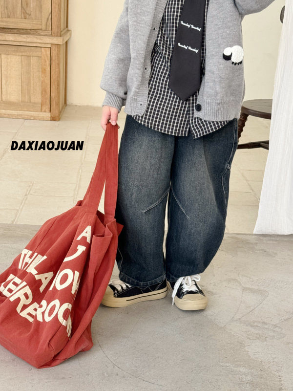 Cămașă pentru copii cu model în carouri, guler rever, mâneci lungi, 65% bumbac