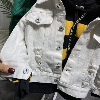 Детско дънково палто, пролетно-есенно, стил корейска версия, памук 95%, за новородени 0–1 година