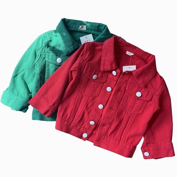 Детско дънково палто, пролетно-есенно, стил корейска версия, памук 95%, за новородени 0–1 година