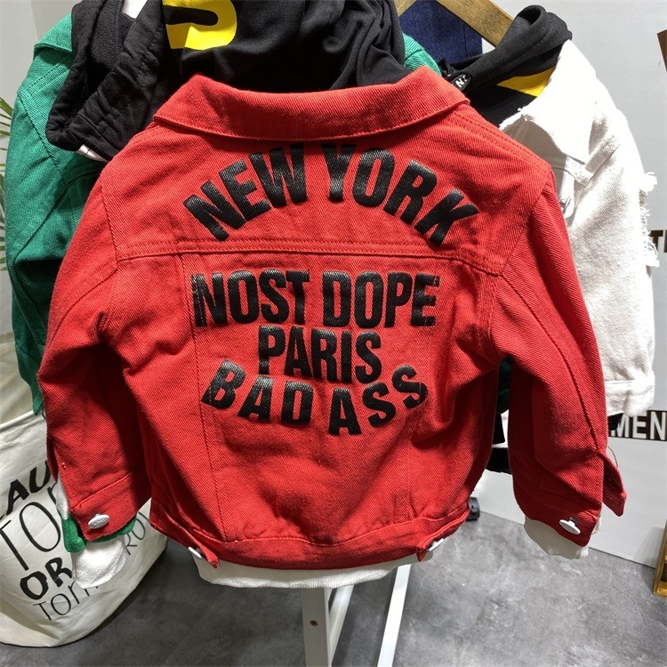 Детско дънково палто, пролетно-есенно, стил корейска версия, памук 95%, за новородени 0–1 година