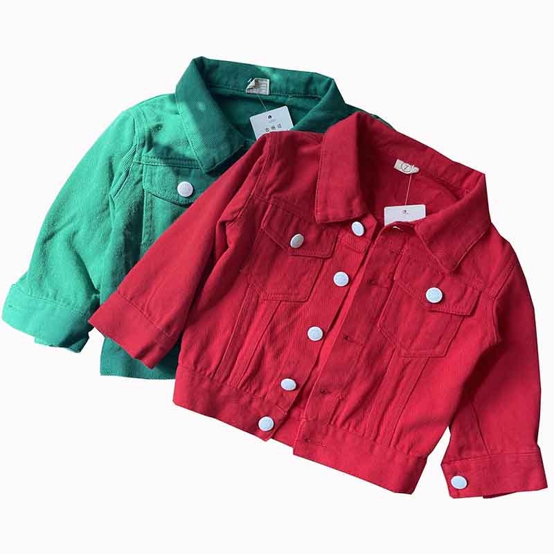 Детско дънково палто, пролетно-есенно, стил корейска версия, памук 95%, за новородени 0–1 година