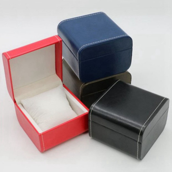 Zhanhui Европейски стил кутия за часовници с капак, PU кожа с шарка lychee, шевове в кар-линия, подплата от кадифе, за механични часовници, горещо щамповане и релеф