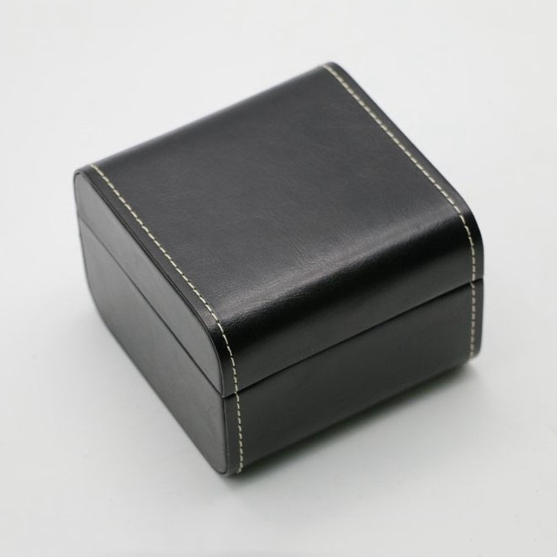 Zhanhui Европейски стил кутия за часовници с капак, PU кожа с шарка lychee, шевове в кар-линия, подплата от кадифе, за механични часовници, горещо щамповане и релеф