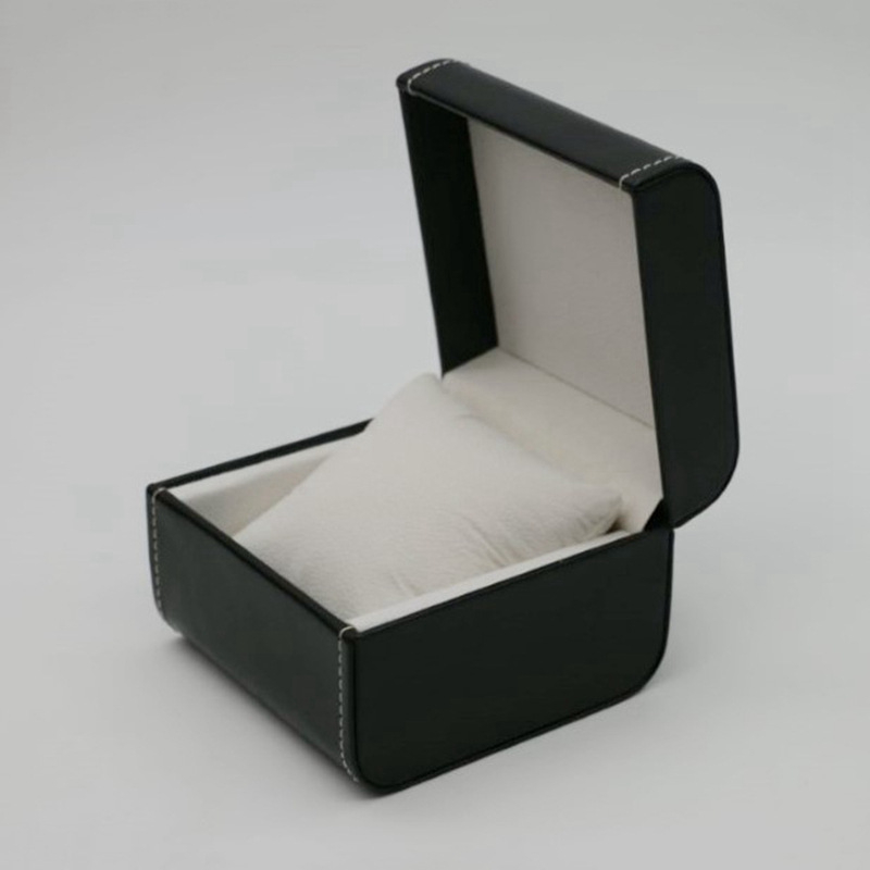 Zhanhui Европейски стил кутия за часовници с капак, PU кожа с шарка lychee, шевове в кар-линия, подплата от кадифе, за механични часовници, горещо щамповане и релеф