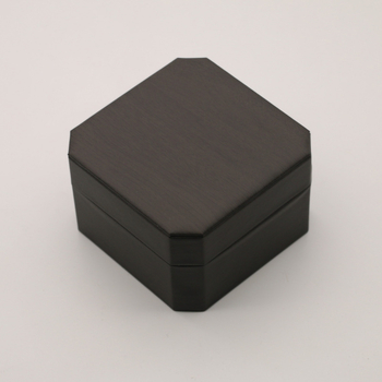 Square Garden cutie octagonală din PU leather pentru ceas, cu capac rabat, finisaj lemn, interior PU, depozitare bijuterii