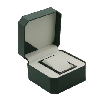 Square Garden cutie octagonală din PU leather pentru ceas, cu capac rabat, finisaj lemn, interior PU, depozitare bijuterii