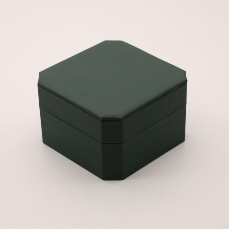 Square Garden cutie octagonală din PU leather pentru ceas, cu capac rabat, finisaj lemn, interior PU, depozitare bijuterii