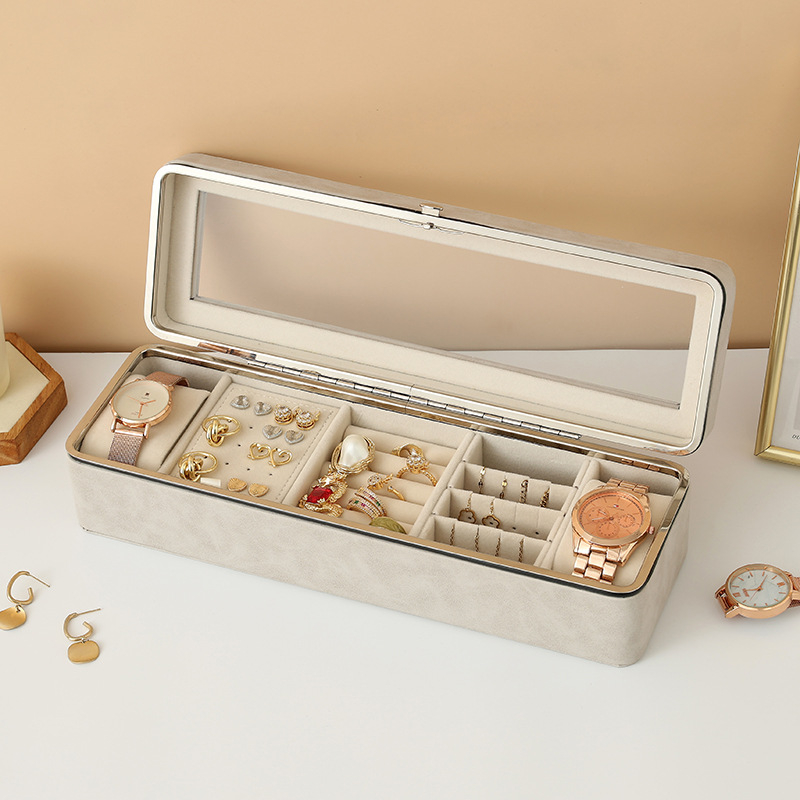 Кутия за часовници за показване с метална рамка и PU кадифена вътрешност, прозорче; 12 бр. опаковка; печат на лого възможен; персонализиране; Bo zhong; лято 2025 пускане