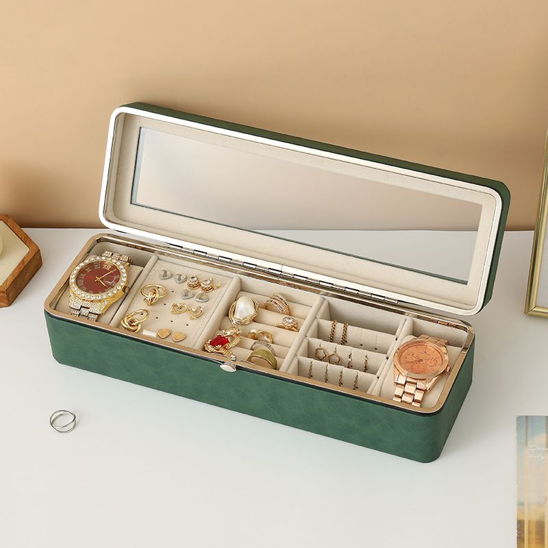 Кутия за часовници за показване с метална рамка и PU кадифена вътрешност, прозорче; 12 бр. опаковка; печат на лого възможен; персонализиране; Bo zhong; лято 2025 пускане