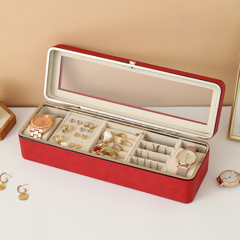 Кутия за часовници за показване с метална рамка и PU кадифена вътрешност, прозорче; 12 бр. опаковка; печат на лого възможен; персонализиране; Bo zhong; лято 2025 пускане