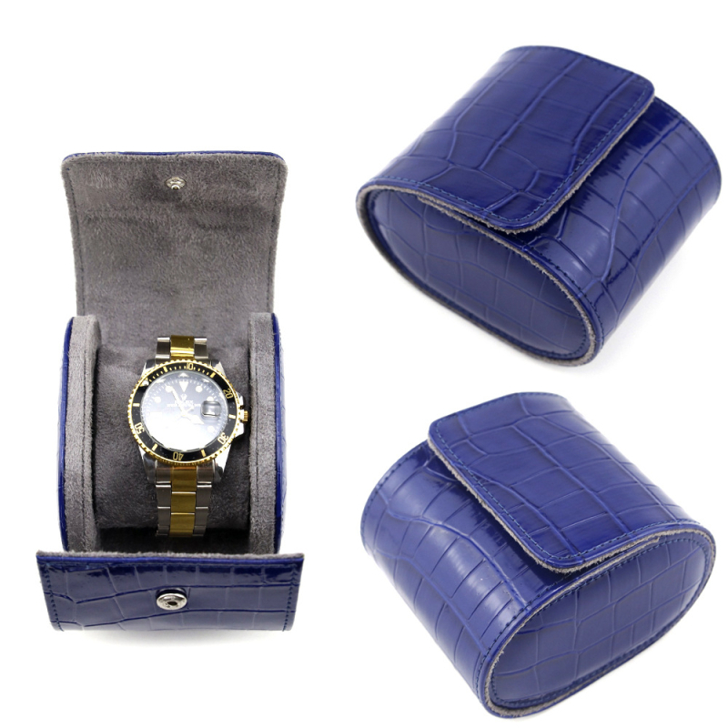PU nahast krokodillimustriga kellade hoiukarp — reisile sobiv, kohandatav konfiguratsioon, logotüübi trükkimine saadaval