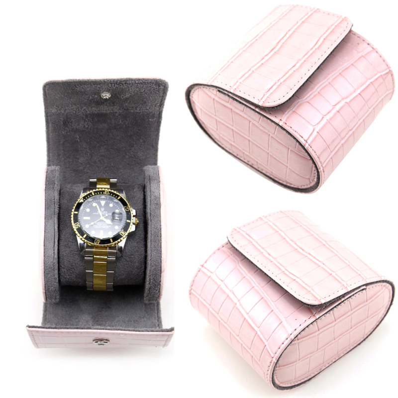 PU nahast krokodillimustriga kellade hoiukarp — reisile sobiv, kohandatav konfiguratsioon, logotüübi trükkimine saadaval