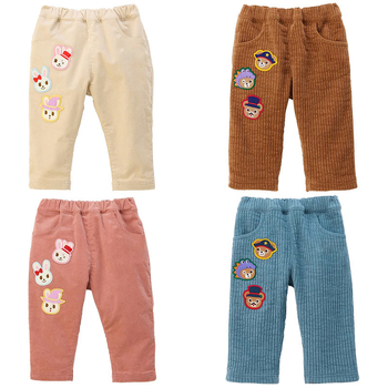 Pantaloni copii din bumbac, 85% bumbac, unisex, pentru 3–8 ani, aplicație cu urs și iepuraș