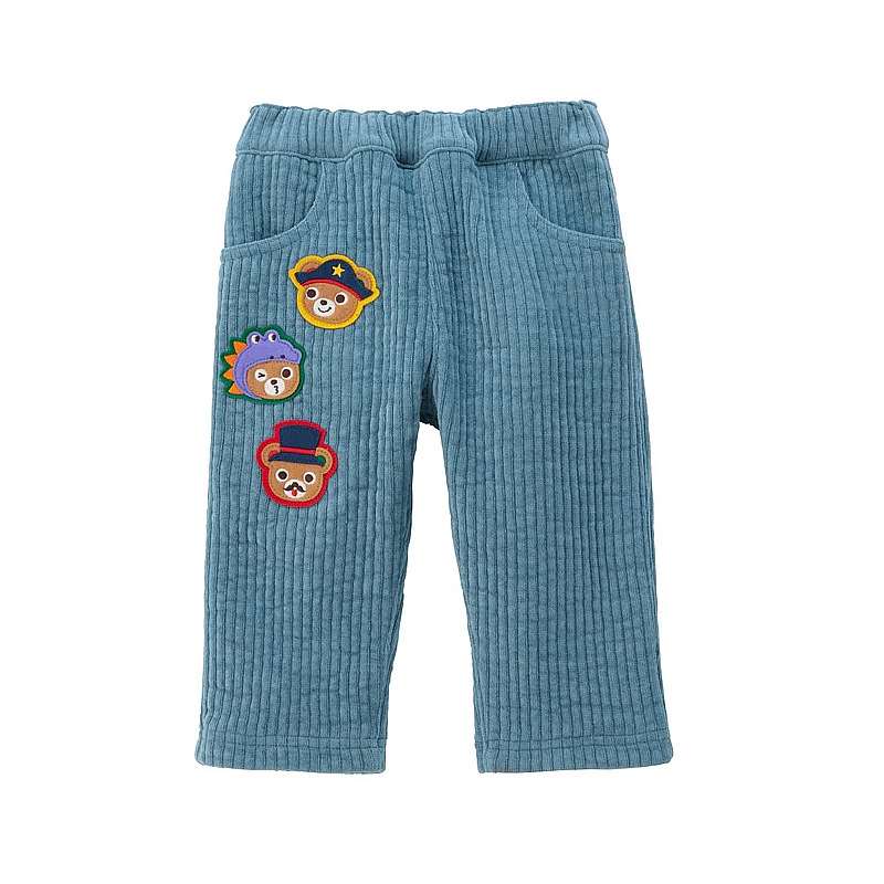 Pantaloni copii din bumbac, 85% bumbac, unisex, pentru 3–8 ani, aplicație cu urs și iepuraș