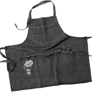 Αμάνικη ποδιά εργασίας, ανθεκτική στις λεκέδες, ύφασμα Cowboy, μονόχρωμο σχέδιο