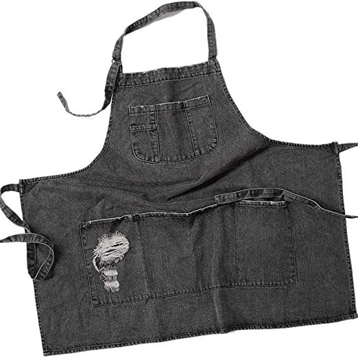 Αμάνικη ποδιά εργασίας, ανθεκτική στις λεκέδες, ύφασμα Cowboy, μονόχρωμο σχέδιο