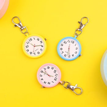 Ρολόι μπρελόκ με κίνηση quartz, στρογγυλός καντράν, πλαστικό περίβλημα, μπαταρία 80mAh, μη αδιάβροχο