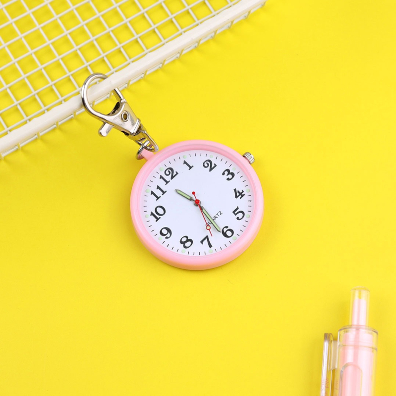 Ρολόι μπρελόκ με κίνηση quartz, στρογγυλός καντράν, πλαστικό περίβλημα, μπαταρία 80mAh, μη αδιάβροχο