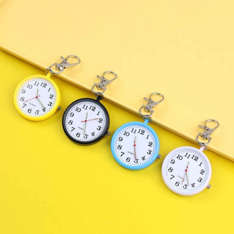 Ρολόι μπρελόκ με κίνηση quartz, στρογγυλός καντράν, πλαστικό περίβλημα, μπαταρία 80mAh, μη αδιάβροχο