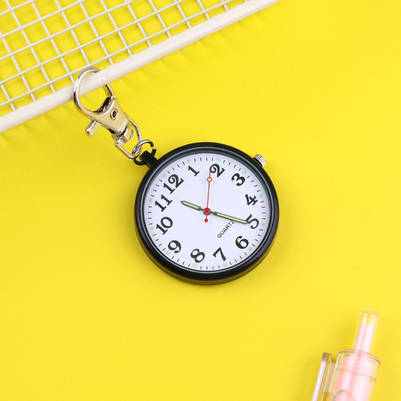 Ρολόι μπρελόκ με κίνηση quartz, στρογγυλός καντράν, πλαστικό περίβλημα, μπαταρία 80mAh, μη αδιάβροχο