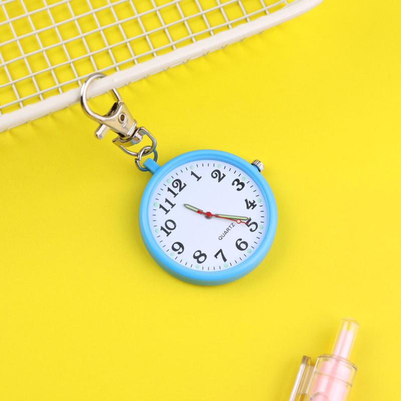 Ρολόι μπρελόκ με κίνηση quartz, στρογγυλός καντράν, πλαστικό περίβλημα, μπαταρία 80mAh, μη αδιάβροχο